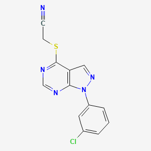 molecular formula C13H8ClN5S B2916478 2-[1-(3-氯苯基)吡唑并[3,4-d]嘧啶-4-基]硫代乙腈 CAS No. 893922-08-2