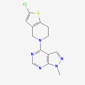 molecular formula C13H12ClN5S B2916481 4-{2-chloro-4H,5H,6H,7H-thieno[3,2-c]pyridin-5-yl}-1-methyl-1H-pyrazolo[3,4-d]pyrimidine CAS No. 2380171-10-6