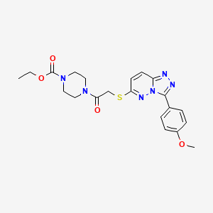 molecular formula C21H24N6O4S B2916486 Ethyl 4-(2-((3-(4-methoxyphenyl)-[1,2,4]triazolo[4,3-b]pyridazin-6-yl)thio)acetyl)piperazine-1-carboxylate CAS No. 852376-20-6