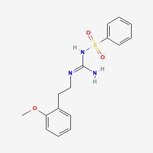 molecular formula C16H19N3O3S B2916495 1-(Benzenesulfonyl)-2-[2-(2-methoxyphenyl)ethyl]guanidine CAS No. 869075-56-9