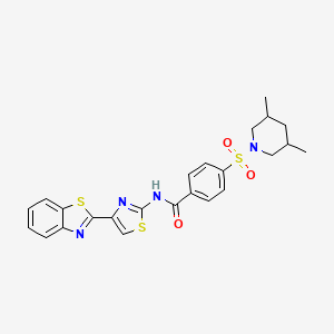 molecular formula C24H24N4O3S3 B2916498 N-(4-(benzo[d]thiazol-2-yl)thiazol-2-yl)-4-((3,5-dimethylpiperidin-1-yl)sulfonyl)benzamide CAS No. 361173-89-9