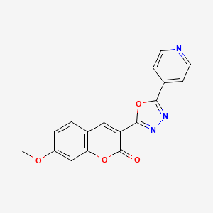 molecular formula C17H11N3O4 B2916499 7-methoxy-3-(5-(pyridin-4-yl)-1,3,4-oxadiazol-2-yl)-2H-chromen-2-one CAS No. 2309624-01-7