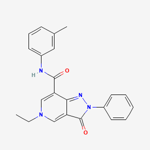 molecular formula C22H20N4O2 B2916505 5-ethyl-3-oxo-2-phenyl-N-(m-tolyl)-3,5-dihydro-2H-pyrazolo[4,3-c]pyridine-7-carboxamide CAS No. 923174-49-6