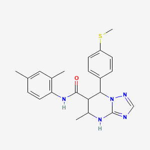 molecular formula C22H25N5OS B2916506 N-(2,4-二甲基苯基)-5-甲基-7-(4-(甲硫基)苯基)-4,5,6,7-四氢-[1,2,4]三唑并[1,5-a]嘧啶-6-甲酰胺 CAS No. 1212351-56-8
