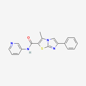 molecular formula C18H14N4OS B2916507 3-methyl-6-phenyl-N-(pyridin-3-yl)imidazo[2,1-b]thiazole-2-carboxamide CAS No. 919018-82-9
