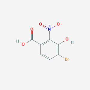 molecular formula C7H4BrNO5 B2916524 4-溴-3-羟基-2-硝基苯甲酸 CAS No. 37524-08-6