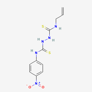 molecular formula C11H13N5O2S2 B2916527 ((4-Nitrophenyl)amino)(2-((prop-2-enylamino)thioxomethyl)hydrazino)methane-1-thione CAS No. 1027543-68-5