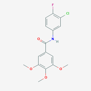 molecular formula C16H15ClFNO4 B291653 N-(3-chloro-4-fluorophenyl)-3,4,5-trimethoxybenzamide 