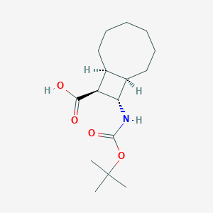 molecular formula C16H27NO4 B2916535 (1R,8S,9S,10S)-10-[(2-Methylpropan-2-yl)oxycarbonylamino]bicyclo[6.2.0]decane-9-carboxylic acid CAS No. 2503155-92-6