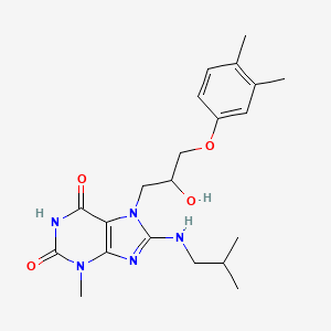 molecular formula C21H29N5O4 B2916538 7-(3-(3,4-dimethylphenoxy)-2-hydroxypropyl)-8-(isobutylamino)-3-methyl-1H-purine-2,6(3H,7H)-dione CAS No. 941937-27-5
