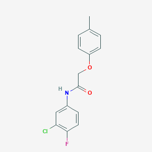 molecular formula C15H13ClFNO2 B291654 N-(3-chloro-4-fluorophenyl)-2-(4-methylphenoxy)acetamide 