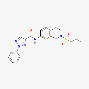 molecular formula C21H23N5O3S B2916544 2-苯基-N-(2-(丙基磺酰基)-1,2,3,4-四氢异喹啉-7-基)-2H-1,2,3-三唑-4-甲酰胺 CAS No. 1324690-14-3