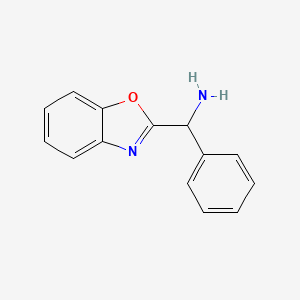 molecular formula C14H12N2O B2916547 1,3-Benzoxazol-2-yl(phenyl)methanamine CAS No. 13591-17-8