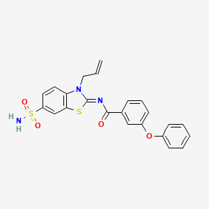 molecular formula C23H19N3O4S2 B2916548 (Z)-N-(3-烯丙基-6-磺酰基苯并[d]噻唑-2(3H)-亚甲基)-3-苯氧基苯甲酰胺 CAS No. 865180-25-2
