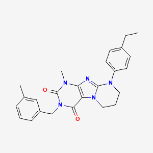 molecular formula C25H27N5O2 B2916551 9-(4-ethylphenyl)-1-methyl-3-[(3-methylphenyl)methyl]-7,8-dihydro-6H-purino[7,8-a]pyrimidine-2,4-dione CAS No. 844856-04-8