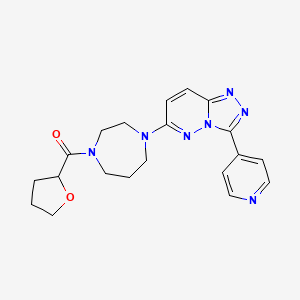 molecular formula C20H23N7O2 B2916559 Oxolan-2-yl-[4-(3-pyridin-4-yl-[1,2,4]triazolo[4,3-b]pyridazin-6-yl)-1,4-diazepan-1-yl]methanone CAS No. 2380088-06-0