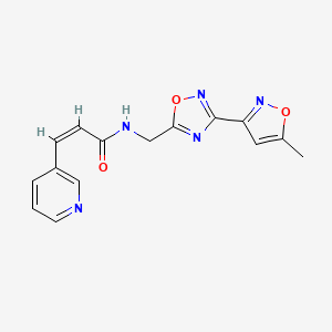 molecular formula C15H13N5O3 B2916560 (Z)-N-((3-(5-甲基异恶唑-3-基)-1,2,4-恶二唑-5-基)甲基)-3-(吡啶-3-基)丙烯酰胺 CAS No. 2035004-99-8