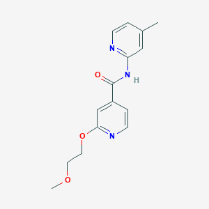 molecular formula C15H17N3O3 B2916565 2-(2-甲氧基乙氧基)-N-(4-甲基吡啶-2-基)异烟酰胺 CAS No. 2034301-13-6