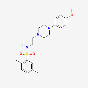 molecular formula C22H31N3O3S B2916566 N-(2-(4-(4-methoxyphenyl)piperazin-1-yl)ethyl)-2,4,5-trimethylbenzenesulfonamide CAS No. 1049435-39-3