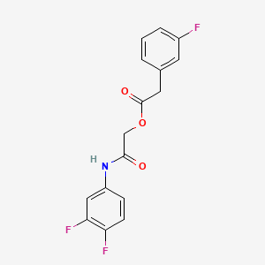molecular formula C16H12F3NO3 B2916569 [2-(3,4-二氟苯胺基)-2-氧代乙基] 2-(3-氟苯基)乙酸酯 CAS No. 1794896-17-5