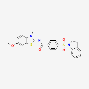 molecular formula C24H21N3O4S2 B2916578 (Z)-4-(吲哚-1-基磺酰基)-N-(6-甲氧基-3-甲基苯并[d]噻唑-2(3H)-亚烷基)苯甲酰胺 CAS No. 850782-13-7