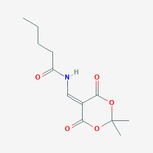 molecular formula C12H17NO5 B2916593 N-[(2,2-dimethyl-4,6-dioxo-1,3-dioxan-5-ylidene)methyl]pentanamide CAS No. 477885-75-9
