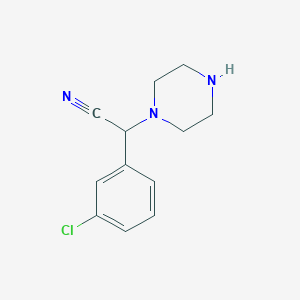 molecular formula C12H14ClN3 B2916609 2-(3-Chlorophenyl)-2-(piperazin-1-YL)acetonitrile CAS No. 1017388-57-6