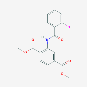 molecular formula C17H14INO5 B291661 Dimethyl 2-[(2-iodobenzoyl)amino]terephthalate 