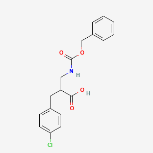 molecular formula C18H18ClNO4 B2916616 3-(((Benzyloxy)carbonyl)amino)-2-(4-chlorobenzyl)propanoic acid CAS No. 2137765-87-6