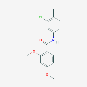 molecular formula C16H16ClNO3 B291662 N-(3-chloro-4-methylphenyl)-2,4-dimethoxybenzamide 