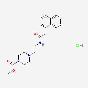 molecular formula C20H26ClN3O3 B2916625 Methyl 4-(2-(2-(naphthalen-1-yl)acetamido)ethyl)piperazine-1-carboxylate hydrochloride CAS No. 1351615-37-6