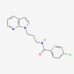 molecular formula C17H16ClN3O B2916627 N-(3-(1H-pyrrolo[2,3-b]pyridin-1-yl)propyl)-4-chlorobenzamide CAS No. 1448141-78-3