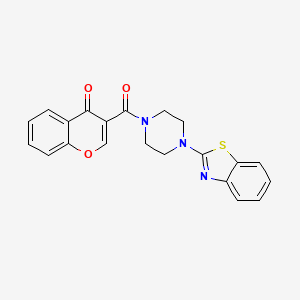 molecular formula C21H17N3O3S B2916630 3-(4-(苯并[d]噻唑-2-基)哌嗪-1-羰基)-4H-色满-4-酮 CAS No. 681164-91-0