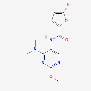 molecular formula C12H13BrN4O3 B2916634 5-Bromo-N-[4-(dimethylamino)-2-methoxypyrimidin-5-yl]furan-2-carboxamide CAS No. 1797325-80-4
