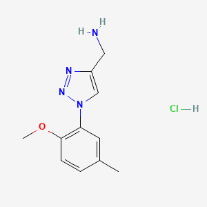 molecular formula C11H15ClN4O B2916640 [1-(2-Methoxy-5-methylphenyl)triazol-4-yl]methanamine;hydrochloride CAS No. 2380141-48-8