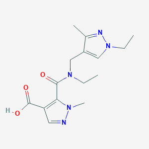 B2916648 5-(Ethyl((1-ethyl-3-methyl-1H-pyrazol-4-yl)methyl)carbamoyl)-1-methyl-1H-pyrazole-4-carboxylic acid CAS No. 1006477-69-5