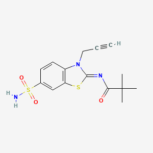 molecular formula C15H17N3O3S2 B2916656 (Z)-N-(3-(丙-2-炔-1-基)-6-磺酰胺基苯并[d]噻唑-2(3H)-亚甲基)新戊酰胺 CAS No. 865182-44-1