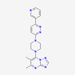 molecular formula C20H21N9 B2916677 5,6-Dimethyl-7-[4-(6-pyridin-3-ylpyridazin-3-yl)piperazin-1-yl]-[1,2,4]triazolo[1,5-a]pyrimidine CAS No. 2380180-18-5