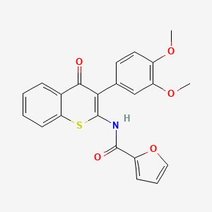 molecular formula C22H17NO5S B2916692 N-[3-(3,4-二甲氧基苯基)-4-氧代-4H-噻吩并[2,3-b]吡喃-2-基]呋喃-2-甲酰胺 CAS No. 900278-51-5