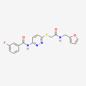 3-fluoro-N-(6-((2-((furan-2-ylmethyl)amino)-2-oxoethyl)thio)pyridazin-3-yl)benzamide