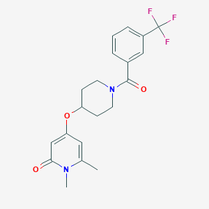molecular formula C20H21F3N2O3 B2916711 1,6-dimethyl-4-((1-(3-(trifluoromethyl)benzoyl)piperidin-4-yl)oxy)pyridin-2(1H)-one CAS No. 2319801-44-8