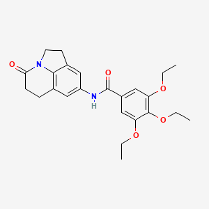 molecular formula C24H28N2O5 B2916718 3,4,5-三乙氧基-N-(4-氧代-2,4,5,6-四氢-1H-吡咯并[3,2,1-ij]喹啉-8-基)苯甲酰胺 CAS No. 898435-21-7