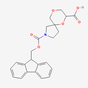 molecular formula C23H23NO6 B2916723 2-(9H-芴-9-基甲氧羰基)-6,9-二氧杂-2-氮杂螺[4.5]癸烷-7-羧酸 CAS No. 2470436-94-1