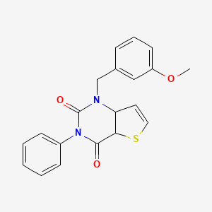 molecular formula C20H16N2O3S B2916727 1-[(3-甲氧基苯基)甲基]-3-苯基-1H,2H,3H,4H-噻吩[3,2-d]嘧啶-2,4-二酮 CAS No. 1326886-95-6