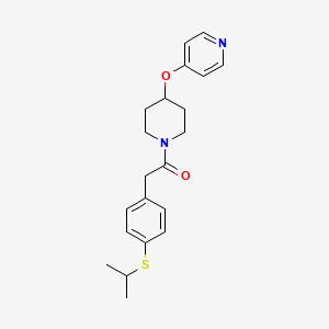 molecular formula C21H26N2O2S B2916734 2-(4-(Isopropylthio)phenyl)-1-(4-(pyridin-4-yloxy)piperidin-1-yl)ethanone CAS No. 2034322-48-8