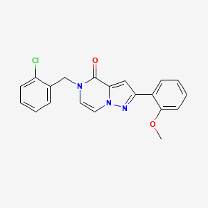 molecular formula C20H16ClN3O2 B2916735 5-(2-氯苄基)-2-(2-甲氧基苯基)吡唑并[1,5-a]嘧啶-4(5H)-酮 CAS No. 1358757-81-9