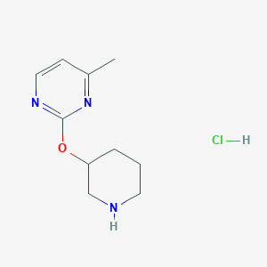 molecular formula C10H16ClN3O B2916742 4-甲基-2-(哌啶-3-氧基)嘧啶盐酸盐 CAS No. 1420884-67-8