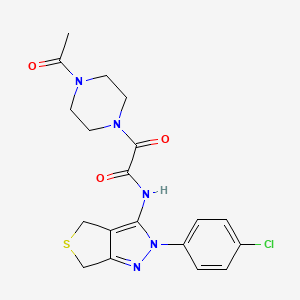 molecular formula C19H20ClN5O3S B2916745 2-(4-acetylpiperazin-1-yl)-N-(2-(4-chlorophenyl)-4,6-dihydro-2H-thieno[3,4-c]pyrazol-3-yl)-2-oxoacetamide CAS No. 946209-33-2