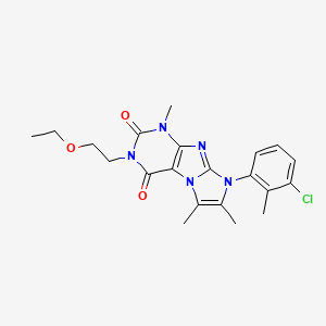 molecular formula C21H24ClN5O3 B2916747 8-(3-chloro-2-methylphenyl)-3-(2-ethoxyethyl)-1,6,7-trimethyl-1H-imidazo[2,1-f]purine-2,4(3H,8H)-dione CAS No. 887459-84-9
