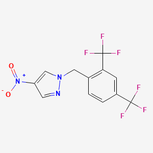 molecular formula C12H7F6N3O2 B2916752 1-(2,4-bis(trifluoromethyl)benzyl)-4-nitro-1H-pyrazole CAS No. 2247849-65-4
